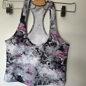 lululemon athletica Floral Crop Top - Gray and Pink